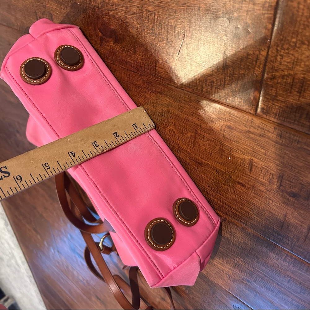 Dooney & Bourke Pink Nylon Bag Purse with Leather Handles and Crossbody Strap - Picture 15 of 15